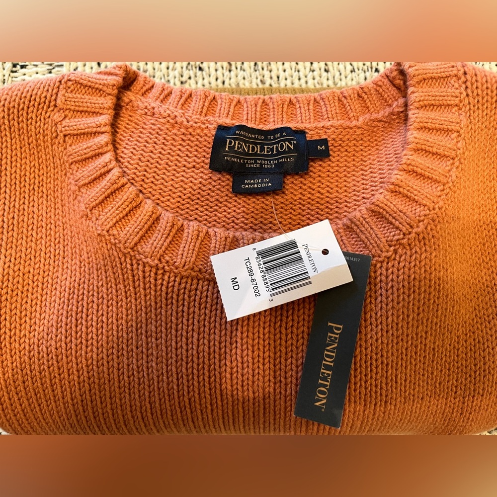 Pendleton Women’s Relaxed-fit Stripe Pullover Sweater Pink Tan Size M NWT - Picture 8 of 8